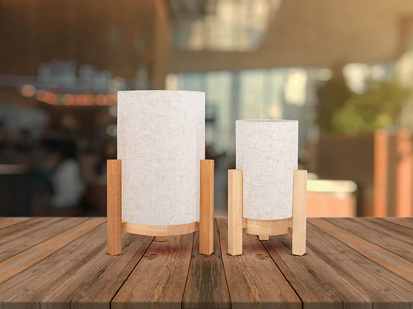 Tischleuchte Madita - Mischgewebe - 1-flammig - Beige - 16 x 25 cm - Image 2