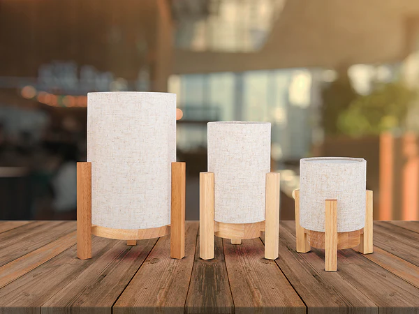 Tischleuchte Madita - Mischgewebe - 1-flammig - Beige - 16 x 25 cm - Image 3
