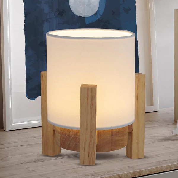 Tischleuchte Madita - Mischgewebe - 1-flammig - Weiß - 16 x 19 cm