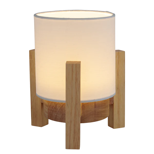 Tischleuchte Madita - Mischgewebe - 1-flammig - Weiß - 16 x 19 cm - Image 3