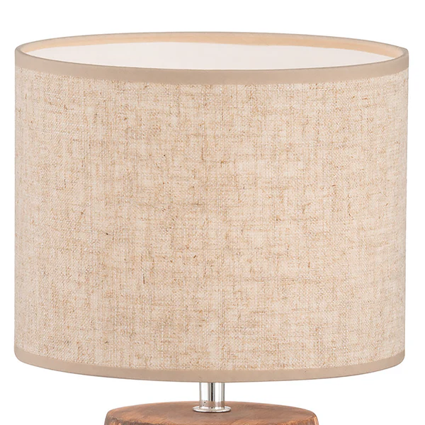 Tischleuchte Malik - Leinen / Beton - 1-flammig - Beige - Höhe: 35 cm - Image 2