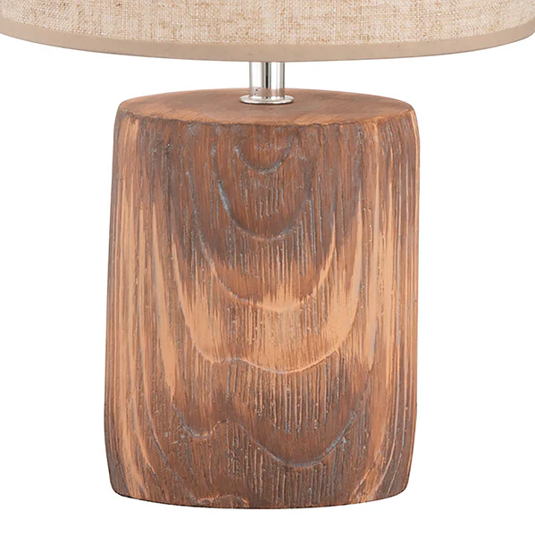 Tischleuchte Malik - Leinen / Beton - 1-flammig - Beige - Höhe: 35 cm - Image 3