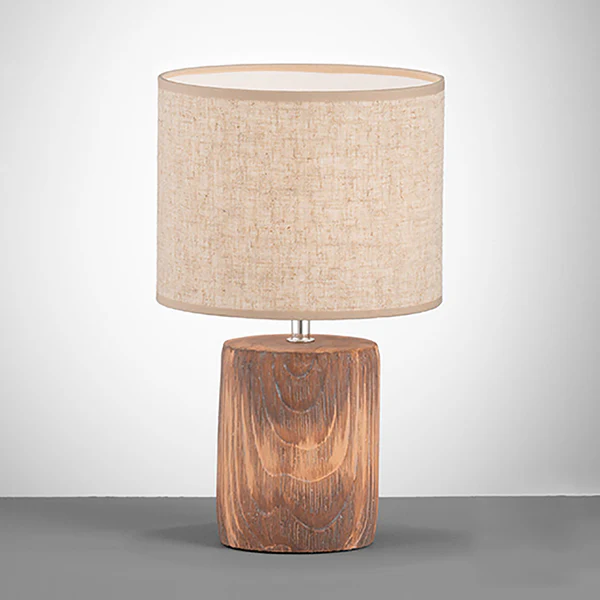 Tischleuchte Malik - Leinen / Beton - 1-flammig - Beige - Höhe: 35 cm - Image 4