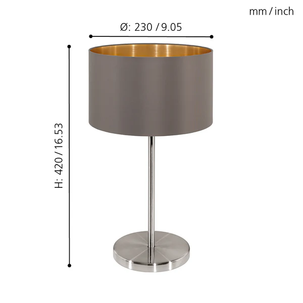 Tischleuchte Maserlo I - Webstoff / Stahl - 1-flammig - Matt Basalt - Image 3