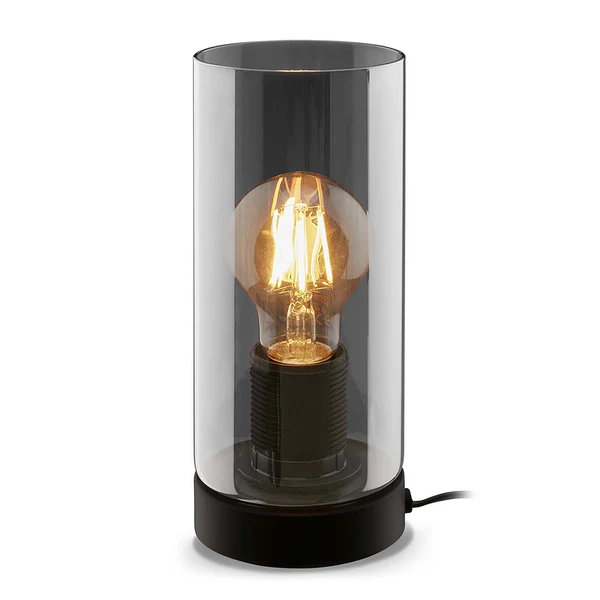 Tischleuchte Passaria Typ A - Aluminium / Rauchglas - Schwarz - 1-flammig