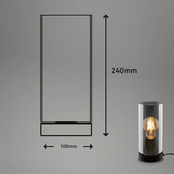 Tischleuchte Passaria Typ A - Aluminium / Rauchglas - Schwarz - 1-flammig - Image 5