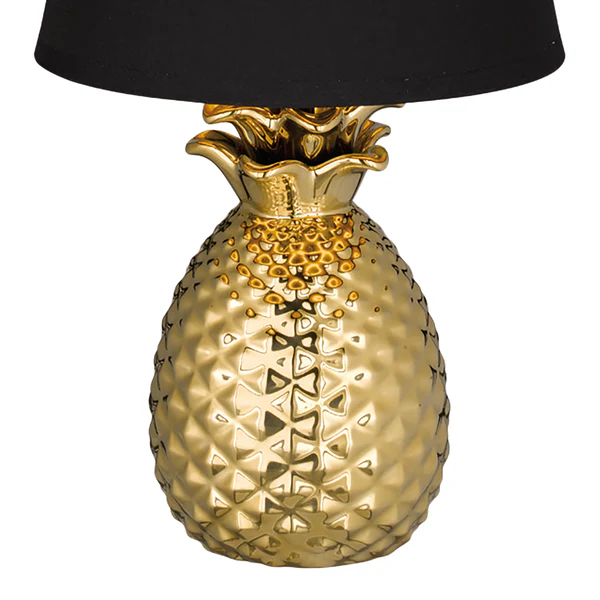 Tischleuchte Pineapple I - Baumwollstoff / Keramik - 1-flammig - Schwarz / Messing - Image 2