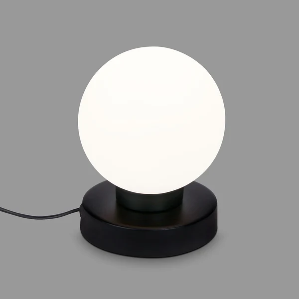 Tischleuchte Pulu - Opalglas / Eisen - 1-flammig - Schwarz - Image 5