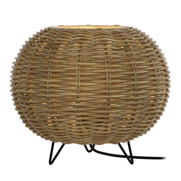 Tischleuchte Rauma I - Rattan / Eisen - 1-flammig - Braun