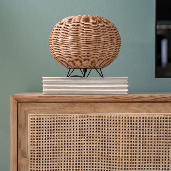 Tischleuchte Rauma I - Rattan / Eisen - 1-flammig - Braun - Image 2