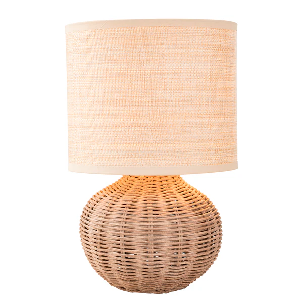 Tischleuchte Rauma III - Rattan - 1-flammig - Braun