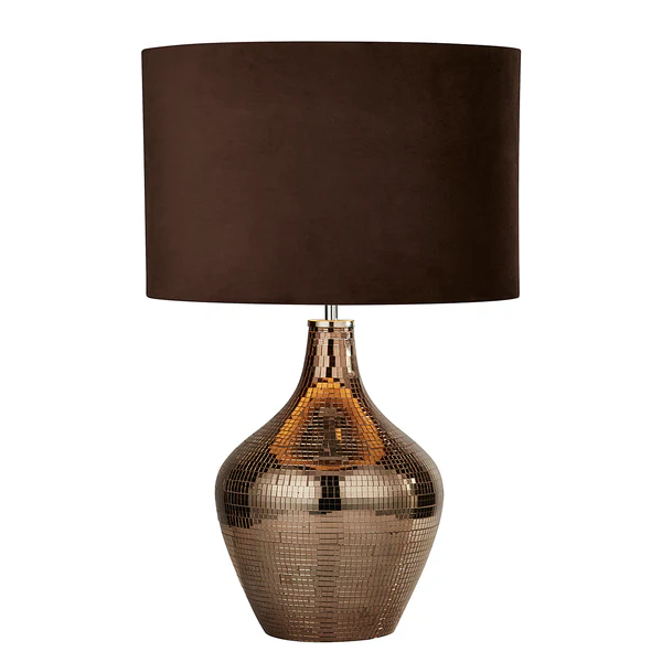 Tischleuchte Smoked Mosaic - Stahl - Braun / Gold