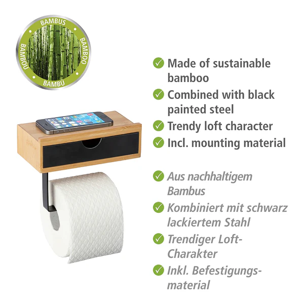 Toilettenpapierhalter Bambusa - Bambus - Natur / Mehrfarbig - Image 5