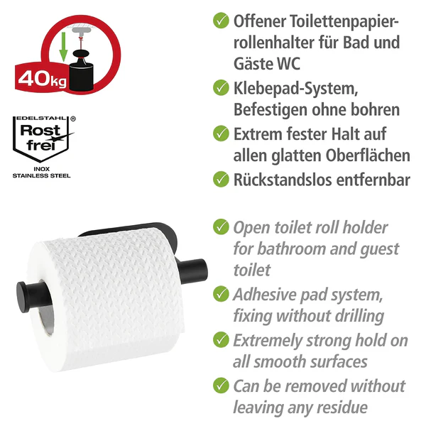 Toilettenpapierhalter Orea II - Edelstahl - Schwarz - Image 2