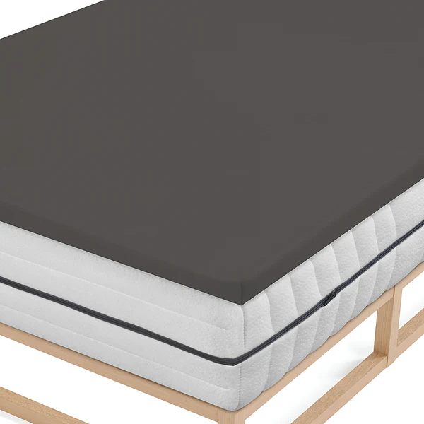 Topper-Spannbetttuch 0077641 - Baumwolle / Elasthan - Dunkelgrau - 90-100 x 200-220 cm - Image 2