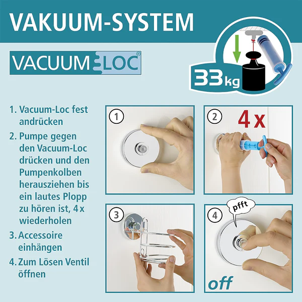 Vacuum-Loc Wandablage - Stahl - Chrom - Image 6