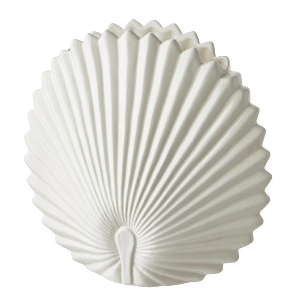 Vase LEAF Palmblatt - Steingut - Beige