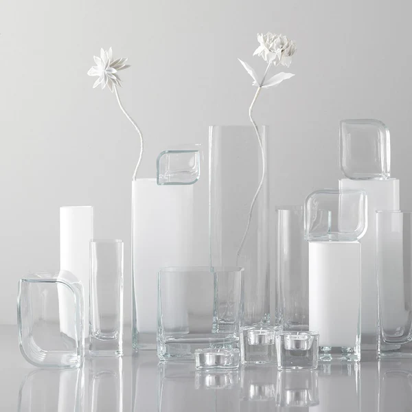 Vase Lucca - Glas - Weiß - 11 x 20 cm - Image 3