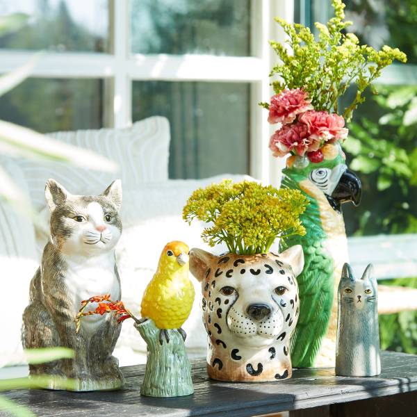 Vase MINKA Katze - Steingut - Grau - Image 2