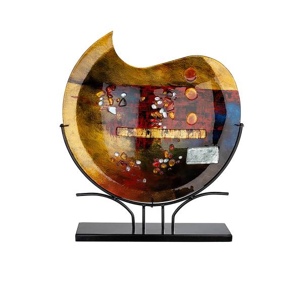 Vase Wemam - Gold / Rot - Farbglas / Eisen - Image 3