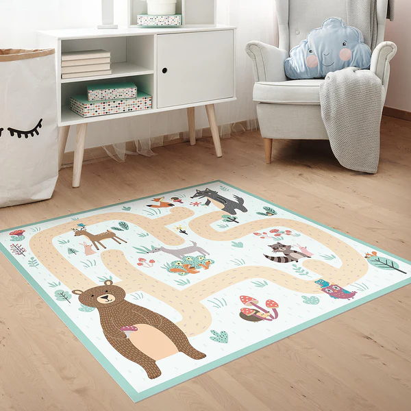 Vinylteppich Waldtiere - Vinyl / Polyester - 100 x 100 cm - Image 2