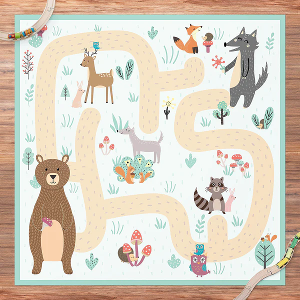 Vinylteppich Waldtiere - Vinyl / Polyester - 100 x 100 cm - Image 4