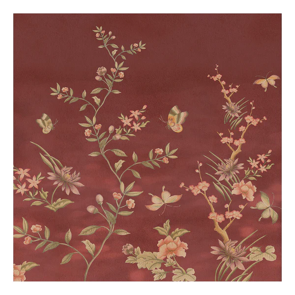 Vlies Fototapete Chinoiserie - Vlies - Rot / Grün