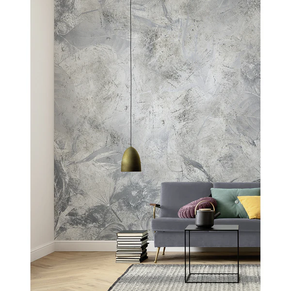 Vlies Fototapete Flower Fossil - Vlies - Blau / Silber / Grau - Image 2