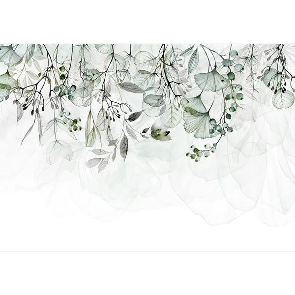 Vlies Fototapete Foggy Nature - Vlies - Grün - 300 x 210 cm