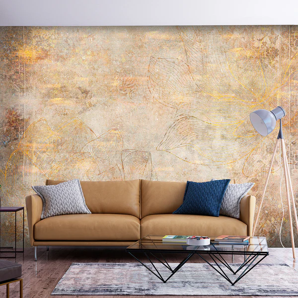 Vlies Fototapete Golden Etude - Vlies - Braun / Gold - 300 x 210 cm - Image 2