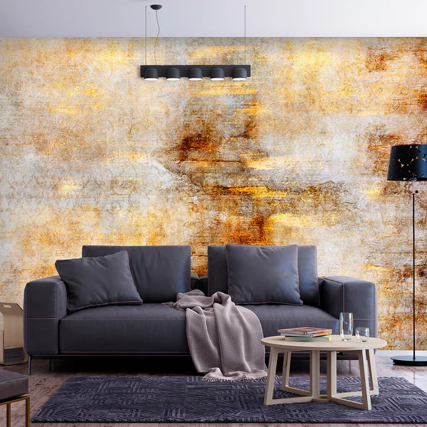 Vlies Fototapete Golden Expression - Vlies - Gold - 150 x 105 cm - Image 2