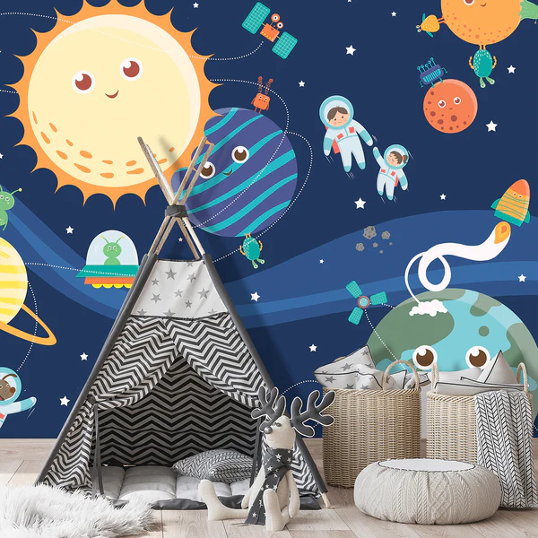 Vlies Fototapete Happy Planets - Vlies - Mehrfarbig - 300 x 210 cm - Image 2