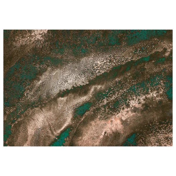 Vlies Fototapete Molten Copper - Vlies - Silber / Braun / Grün
