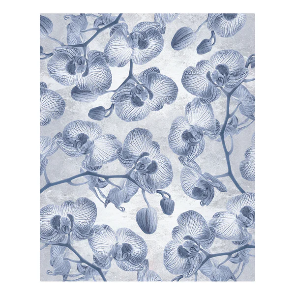 Vlies Fototapete Orchidée - Vlies - Blau / Weiß