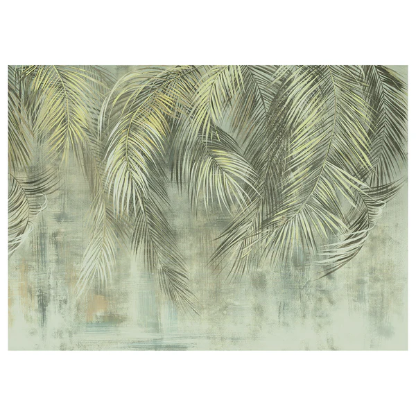 Vlies Fototapete Palm Fronds - Vlies - Grün / Blau
