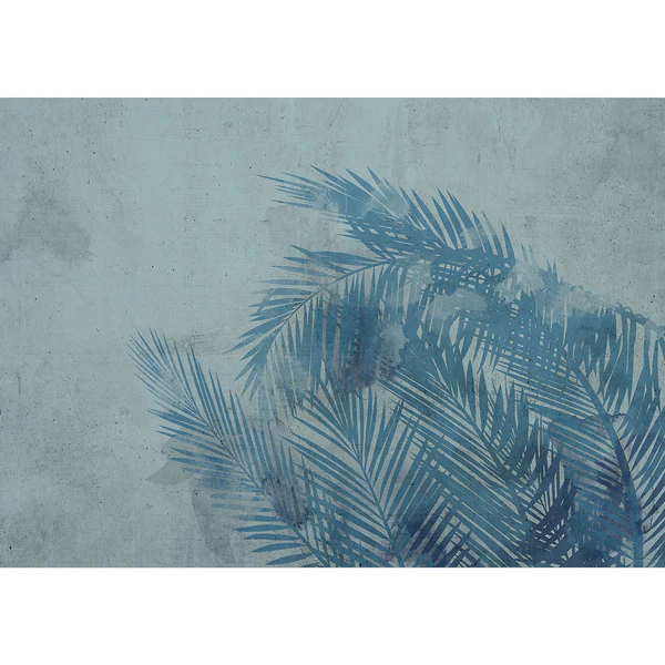 Vlies Fototapete Palm Trees - Premium Vlies - Blau - Breite: 200 cm