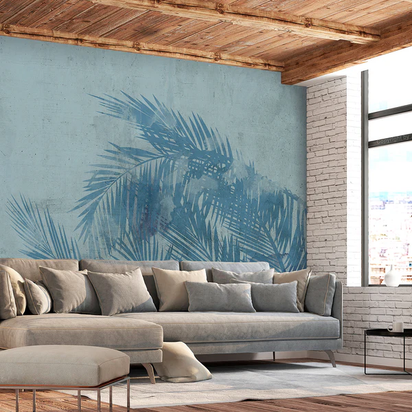 Vlies Fototapete Palm Trees - Premium Vlies - Blau - Breite: 200 cm - Image 2
