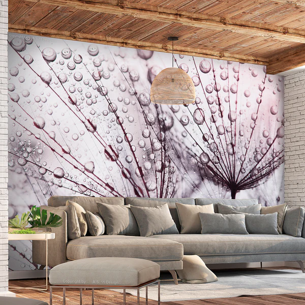 Vlies Fototapete Rainy Time - Vlies - Rosa - 300 x 210 cm - Image 2