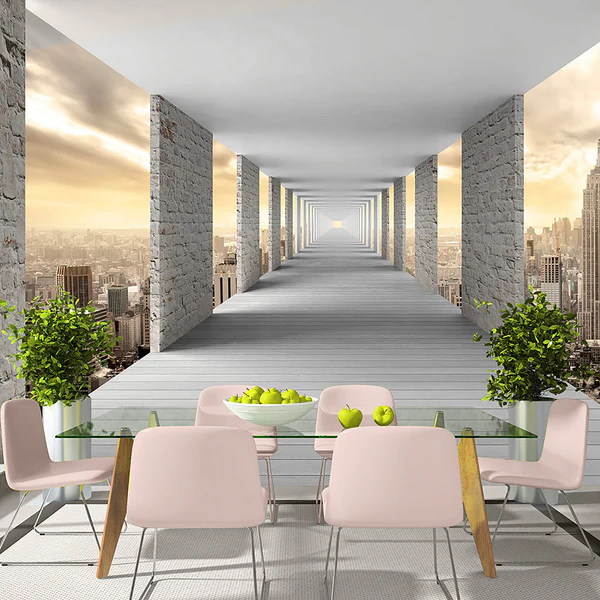 Vlies Fototapete Skyward Corridor - Premium Vlies - Braun - 400 x 280 cm - Image 2