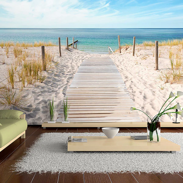 Vlies Fototapete Urlaub am Meer - Premium Vlies - Mehrfarbig - 350 x 245 cm - Image 2