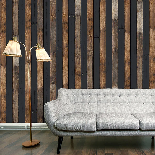 Vlies Fototapete Wooden Duo - Vlies - Mehrfarbig - 50 x 1000 cm - Image 4