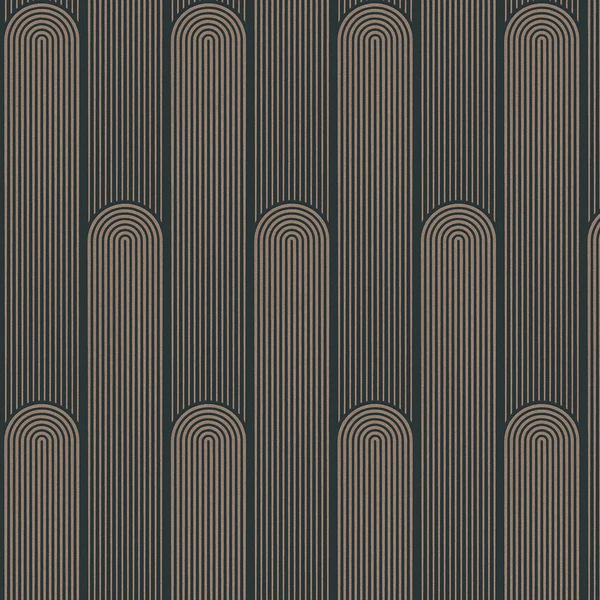 Vliestapete Art Deco Retro - Vlies - Schwarz