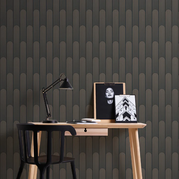 Vliestapete Art Deco Retro - Vlies - Schwarz - Image 3