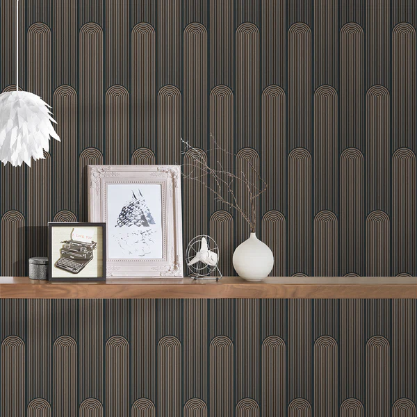 Vliestapete Art Deco Retro - Vlies - Schwarz - Image 4