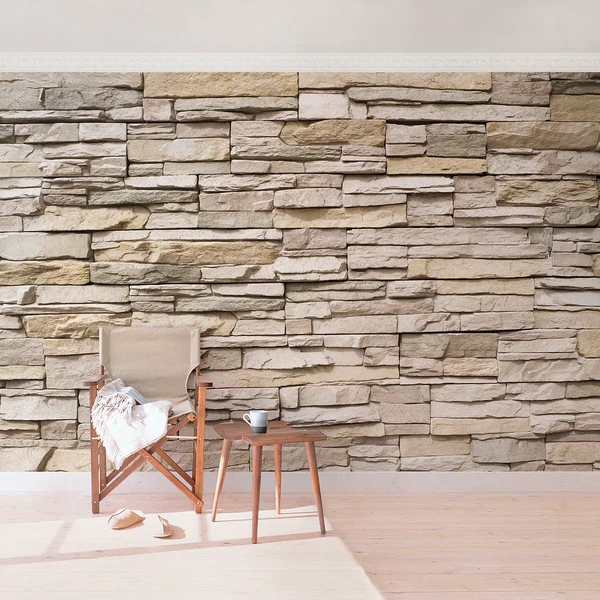 Vliestapete Asian Stonewall - Vliespapier - Braun - 432 x 290 cm - Image 5