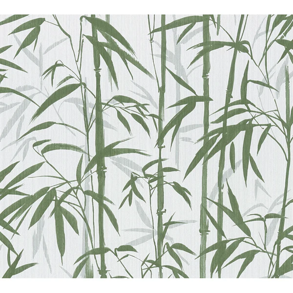 Vliestapete Bamboo - Grün - 0,53m x 10,05m - Grün