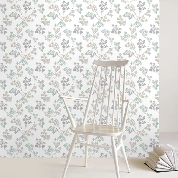 Vliestapete Blumen I - Vlies - Grau - Image 3