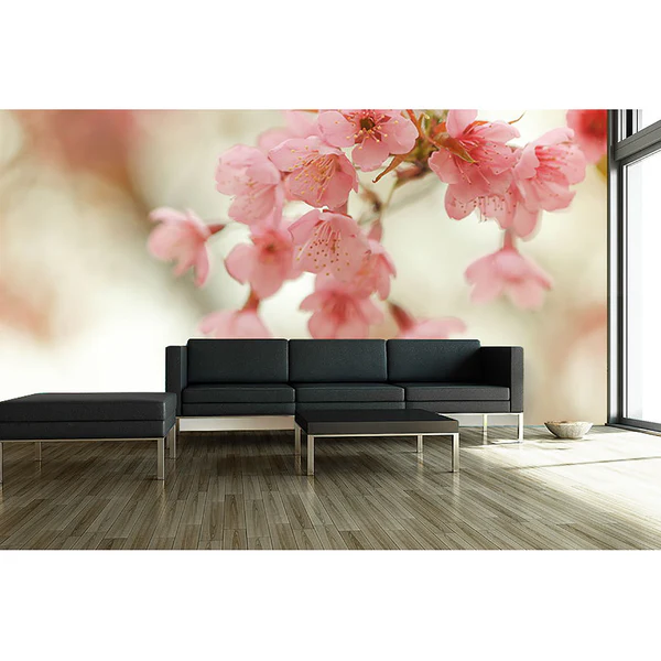 Vliestapete Cherry Blossoms - Vliestapete - Pink / Beige - 300 x 200 cm - Image 3