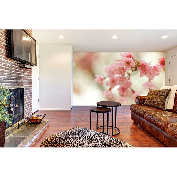 Vliestapete Cherry Blossoms - Vliestapete - Pink / Beige - 300 x 200 cm - Image 4