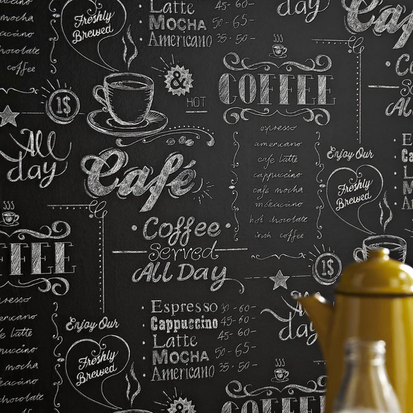 Vliestapete Coffeeshop - Vlies - Schwarz - Image 3
